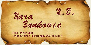 Mara Banković vizit kartica